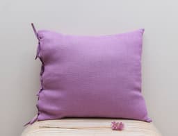 image-Deep Rose linen pillowcase with ties