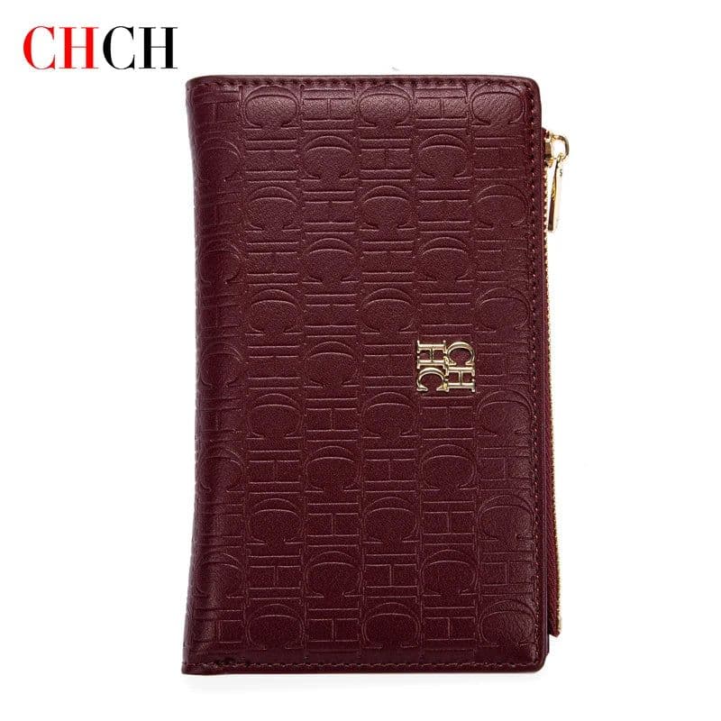 image-CHCH Short Wallet Women's Small Wallet Simple Square Trifold Wallet Women's Coin Purse Luxury Bag Wallets Card Holders Purse
