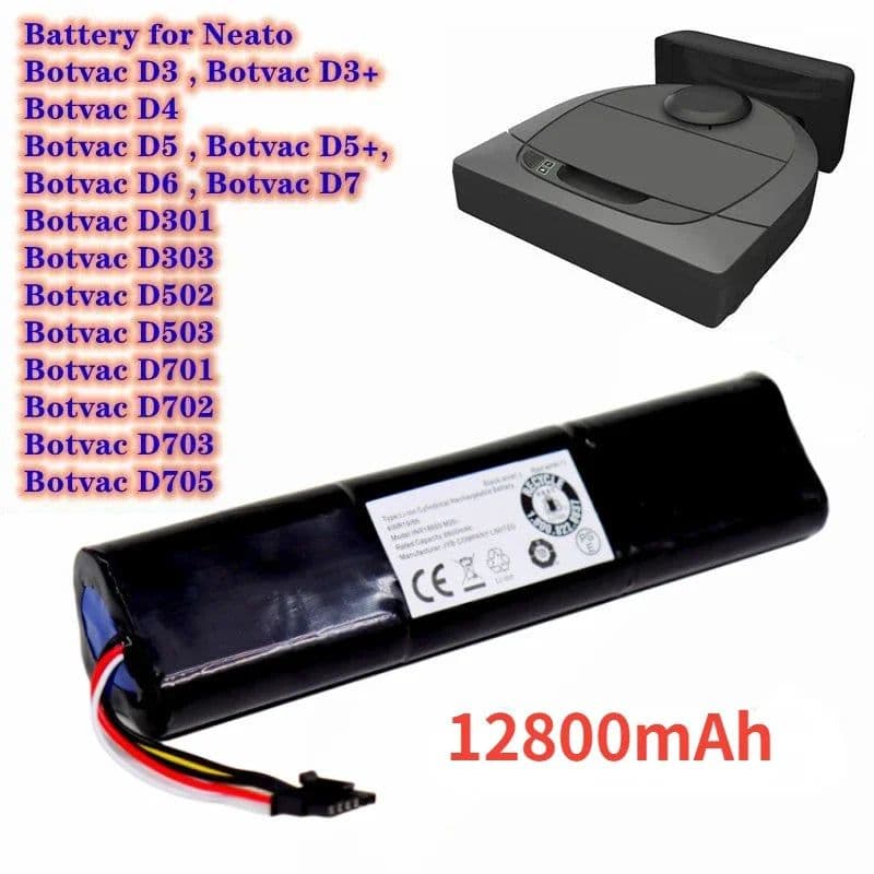 image-Original 14.4V 6800mAh 12800mAh Li ion Replacement Battery For Neato Botvac D3 D4 D5 D6 D7 945-0225/205-0011 Sweeping Robot