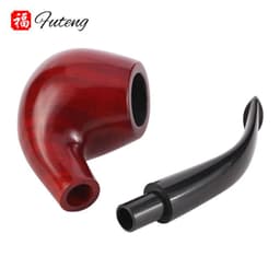 image-New Classic Creative Red Sandalwood Pipe Set Accessories 9MM Filter Solid Wood Dry Pipe Smoking Craft