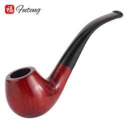 image-New Classic Creative Red Sandalwood Pipe Set Accessories 9MM Filter Solid Wood Dry Pipe Smoking Craft