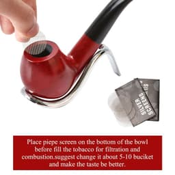 image-New Classic Creative Red Sandalwood Pipe Set Accessories 9MM Filter Solid Wood Dry Pipe Smoking Craft