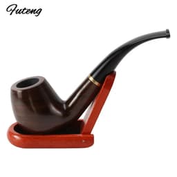image-1 Set Smoking Ebony Pipe With Smoke Tools Pipe Rack Aluminium Storage Box Cigarette Accessories Tobacco Herb For Smoking