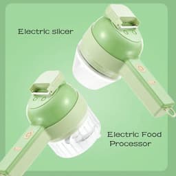 image-4In1 Electric Vegetable Cutter Set Handheld Wireless Electric Garlic Masher Food Chopper Meat Grinder Machine Food Peel Slice