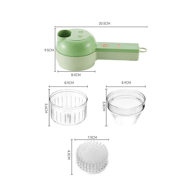 image-4In1 Electric Vegetable Cutter Set Handheld Wireless Electric Garlic Masher Food Chopper Meat Grinder Machine Food Peel Slice