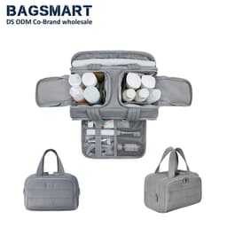 image-BAGSMART Makeup Large Capacity Storage Bag Lightweight Wide-open Cosmetic Bag for Women Make Up Organizer Bag Travel Essentials