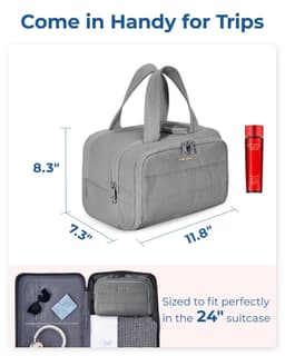 image-BAGSMART Makeup Large Capacity Storage Bag Lightweight Wide-open Cosmetic Bag for Women Make Up Organizer Bag Travel Essentials