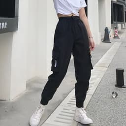 image-Hot Big Pockets Cargo Pants Women High Waist Loose Streetwear Baggy Tactical Trouser Fashion Hip Hop Joggers Trousers Female