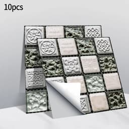 image-10pcs Self Adhesive Wall-Tiles For Kitchen Bedroom Bathroom Walls Backsplashes Waterproof 3D Mosaic Tiles Sticker