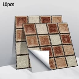 image-10pcs Self Adhesive Wall-Tiles For Kitchen Bedroom Bathroom Walls Backsplashes Waterproof 3D Mosaic Tiles Sticker