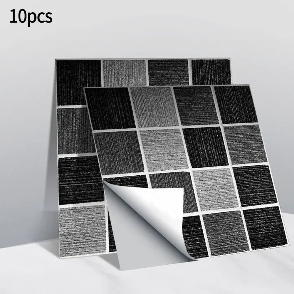 image-10pcs Self Adhesive Wall-Tiles For Kitchen Bedroom Bathroom Walls Backsplashes Waterproof 3D Mosaic Tiles Sticker