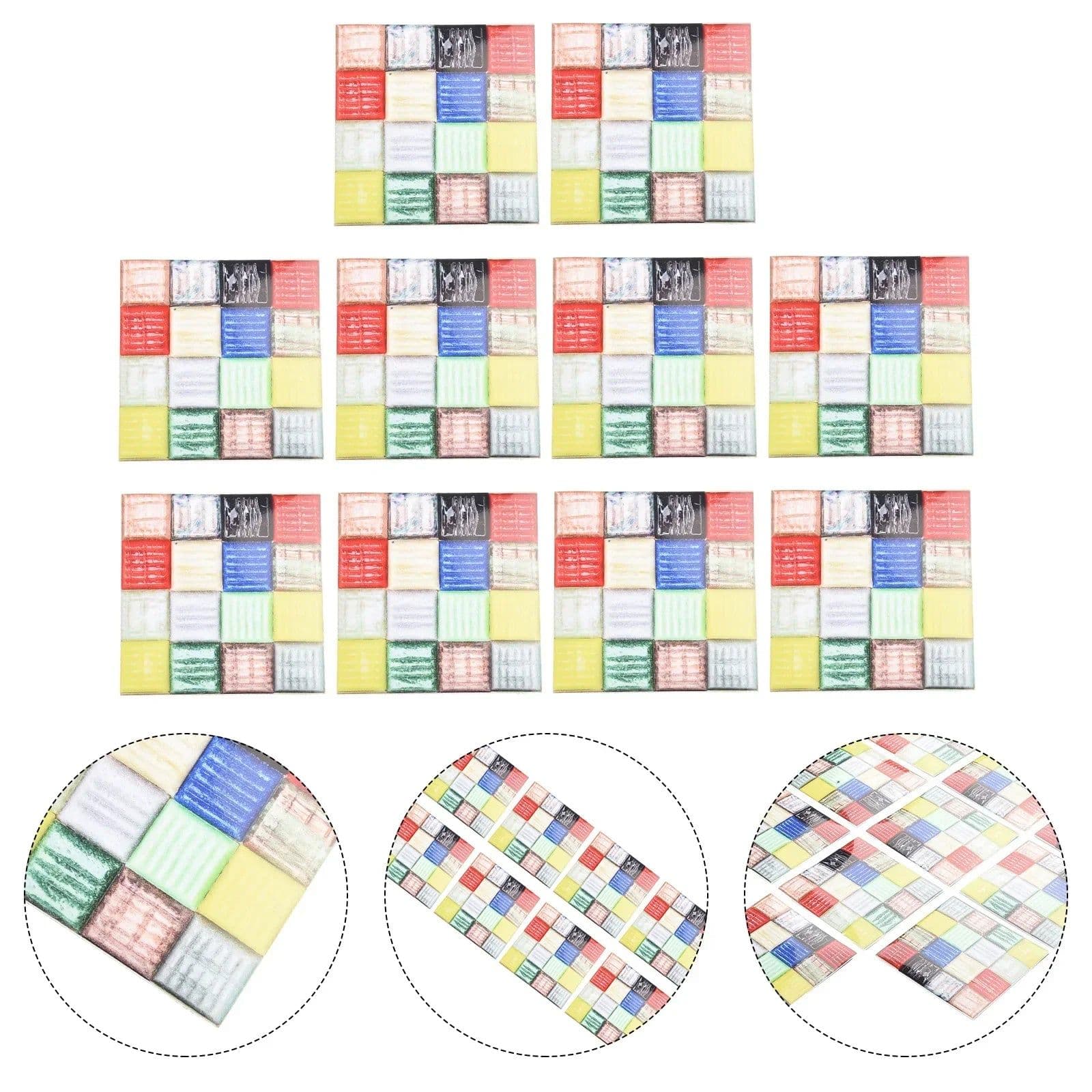 image-10pcs Self Adhesive Wall-Tiles For Kitchen Bedroom Bathroom Walls Backsplashes Waterproof 3D Mosaic Tiles Sticker