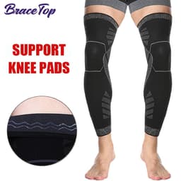 image-BraceTop Long Leg Compression Sleeves,Full Leg Sleeve Long Knee Brace Knee Support Protect Basketball,Football, Knee Pain Relief