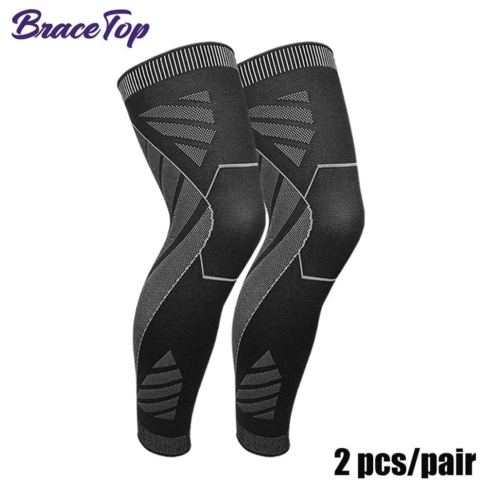image-BraceTop Long Leg Compression Sleeves,Full Leg Sleeve Long Knee Brace Knee Support Protect Basketball,Football, Knee Pain Relief