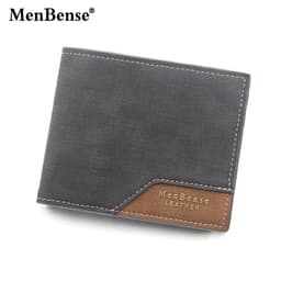 image-New Men's Wallet Short Cross Section Youth Tri-fold Wallet Stitching Business Multi-card Zipper Coin Purse Wallet Passport Cover