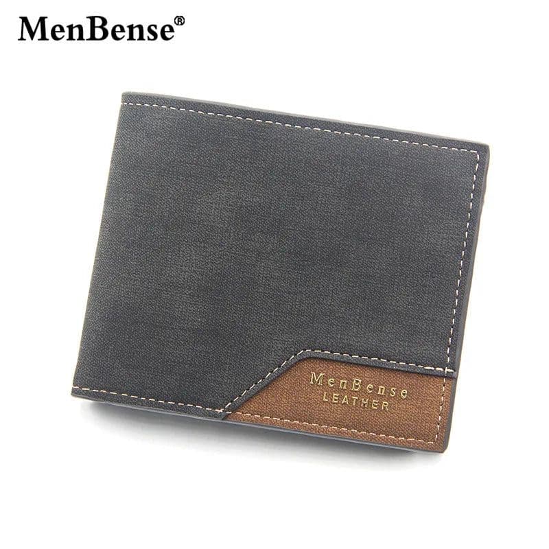 image-New Men's Wallet Short Cross Section Youth Tri-fold Wallet Stitching Business Multi-card Zipper Coin Purse Wallet Passport Cover