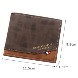 image-New Men's Wallet Short Cross Section Youth Tri-fold Wallet Stitching Business Multi-card Zipper Coin Purse Wallet Passport Cover