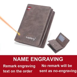 image-Baellerry 2023 New Short Men Wallets Name Customized Card Holder Luxury Male Wallet Zipper Coin Pocket Photo Holder Men's Purses