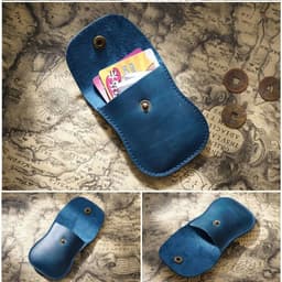 image-Mini Designer Cowhide Coin Handmade Card Purse Men Coin Purse Men Wallet Coin Bag