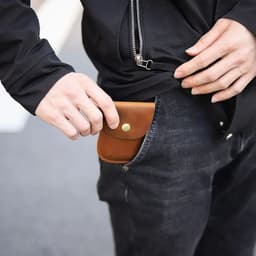 image-Mini Designer Cowhide Coin Handmade Card Purse Men Coin Purse Men Wallet Coin Bag