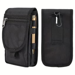 image-Flip Phone Bag With Three Compartments For Casual Pen Insertion And Waist Hanging Men's Belt Loop Pouch Large Capacity Wallet