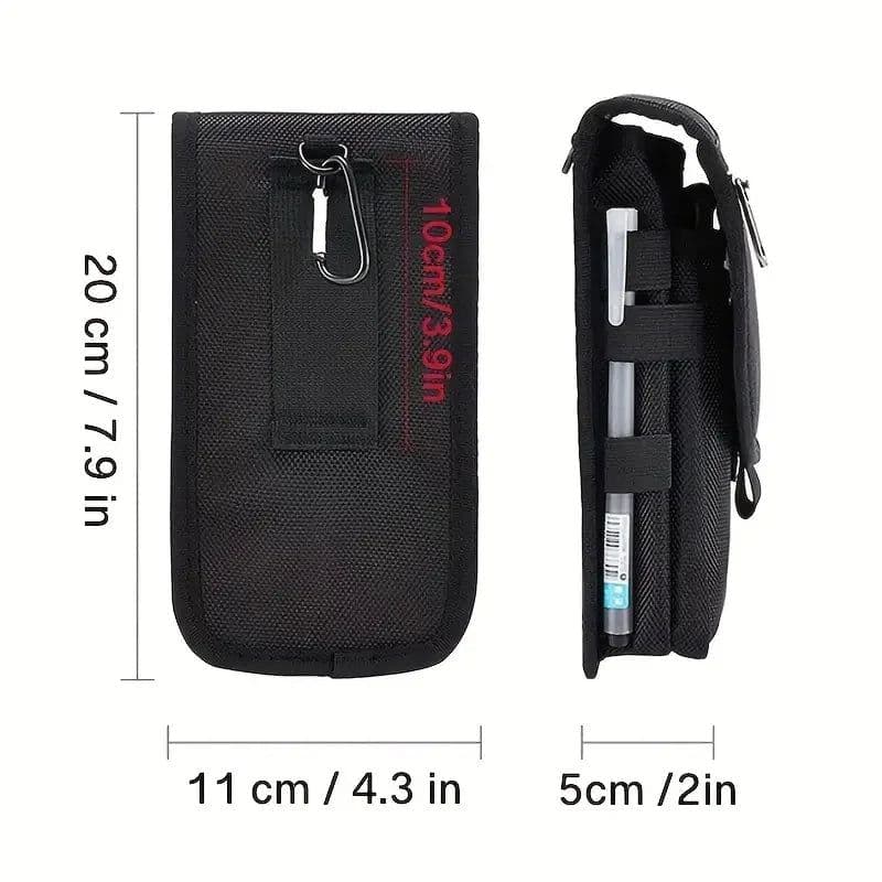 image-Flip Phone Bag With Three Compartments For Casual Pen Insertion And Waist Hanging Men's Belt Loop Pouch Large Capacity Wallet