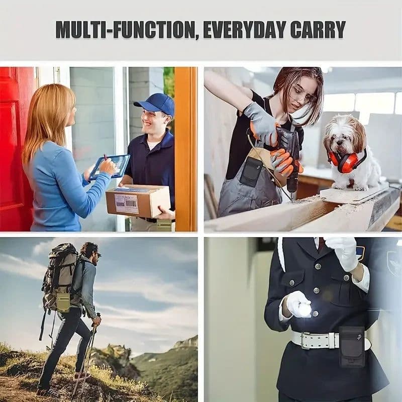image-Flip Phone Bag With Three Compartments For Casual Pen Insertion And Waist Hanging Men's Belt Loop Pouch Large Capacity Wallet