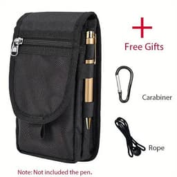 image-Flip Phone Bag With Three Compartments For Casual Pen Insertion And Waist Hanging Men's Belt Loop Pouch Large Capacity Wallet