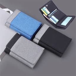 image-New Mini Three-fold Men Wallet Card Holder Purse Coin Pouch Card Holder Short Vertical PU Leather Wallet Change Money Pouch