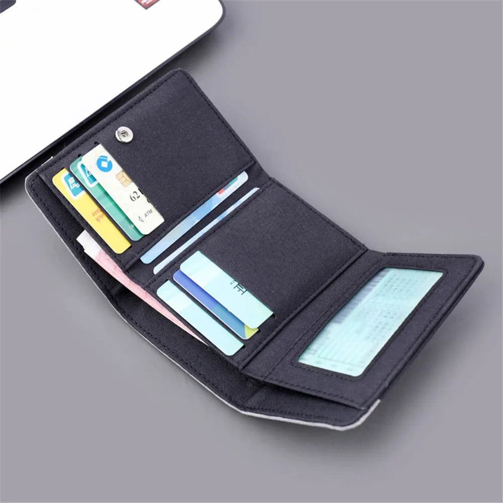 image-New Mini Three-fold Men Wallet Card Holder Purse Coin Pouch Card Holder Short Vertical PU Leather Wallet Change Money Pouch