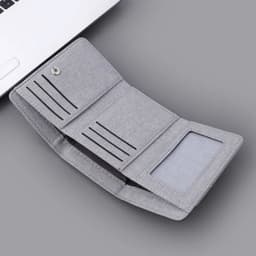 image-New Mini Three-fold Men Wallet Card Holder Purse Coin Pouch Card Holder Short Vertical PU Leather Wallet Change Money Pouch