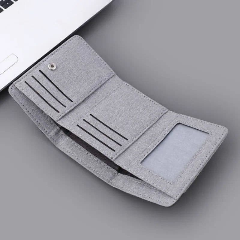 image-New Mini Three-fold Men Wallet Card Holder Purse Coin Pouch Card Holder Short Vertical PU Leather Wallet Change Money Pouch