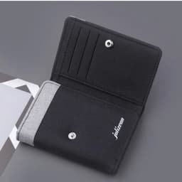 image-New Mini Three-fold Men Wallet Card Holder Purse Coin Pouch Card Holder Short Vertical PU Leather Wallet Change Money Pouch
