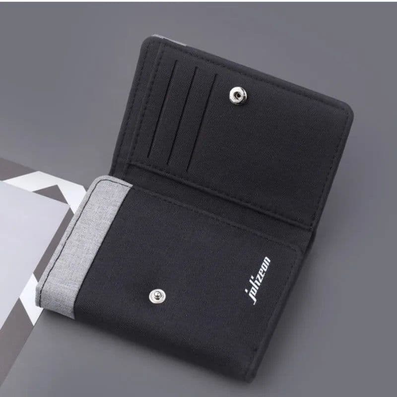 image-New Mini Three-fold Men Wallet Card Holder Purse Coin Pouch Card Holder Short Vertical PU Leather Wallet Change Money Pouch