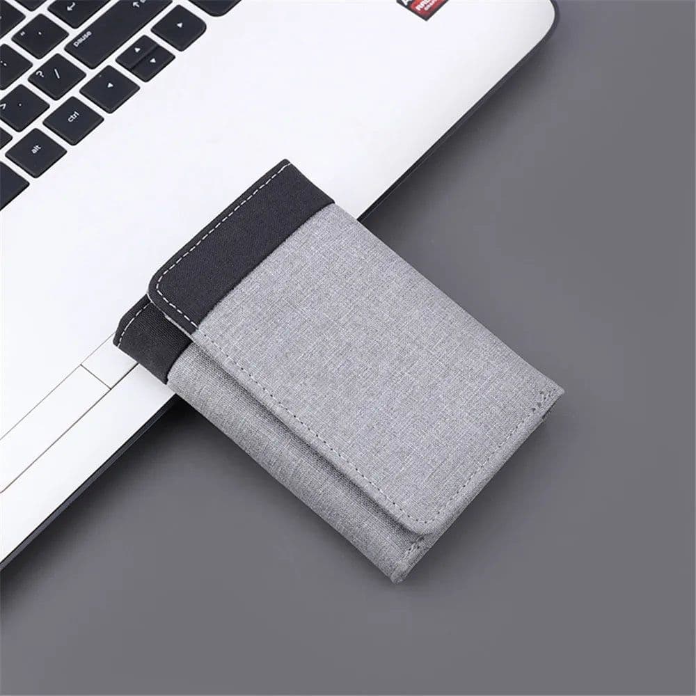 image-New Mini Three-fold Men Wallet Card Holder Purse Coin Pouch Card Holder Short Vertical PU Leather Wallet Change Money Pouch