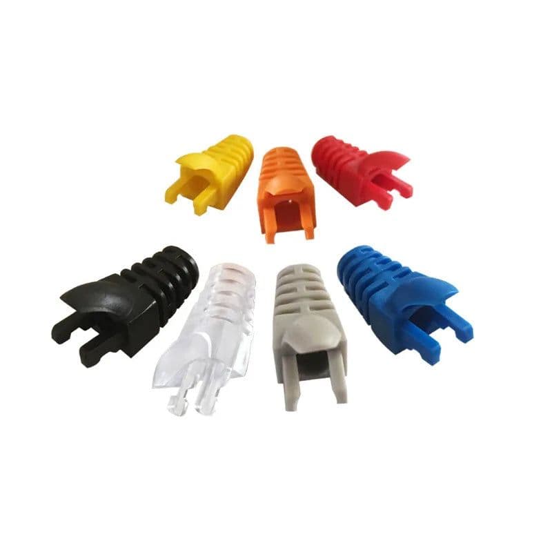 image-OULLX RJ-45 CAT6 CAT5e Adapter Cap Ethernet Network Cable Connector Plugs RJ45 Caps Cat 5 CAT6 Protective Sleeve Multicolour