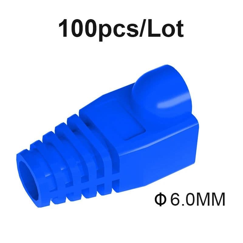 image-RJ-45 CAT6 CAT5e Adapter Cap Ethernet Network Cable Connector Plugs RJ45 Caps Cat 5 CAT6 protective sleeve multicolour