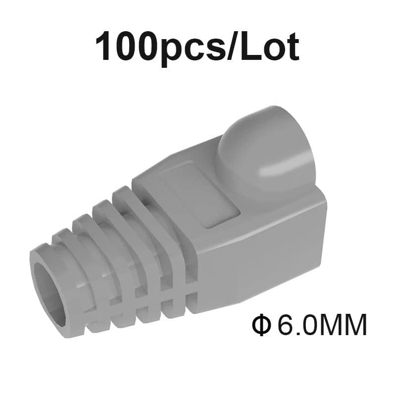 image-RJ-45 CAT6 CAT5e Adapter Cap Ethernet Network Cable Connector Plugs RJ45 Caps Cat 5 CAT6 protective sleeve multicolour