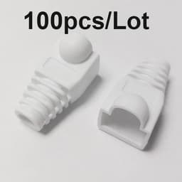 image-RJ-45 CAT6 CAT5e Adapter Cap Ethernet Network Cable Connector Plugs RJ45 Caps Cat 5 CAT6 protective sleeve multicolour