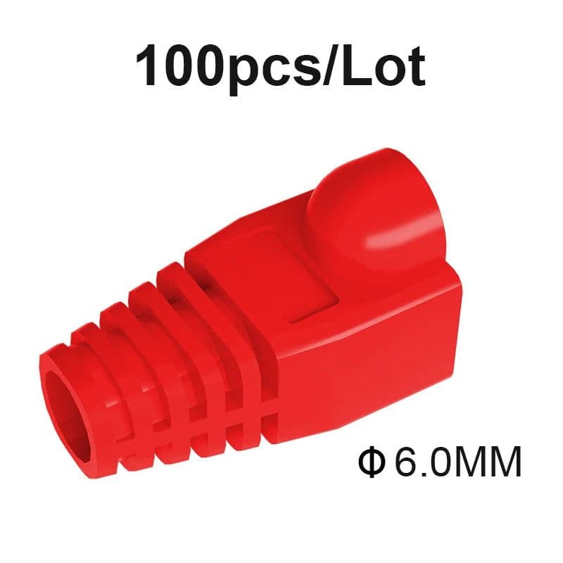 image-RJ-45 CAT6 CAT5e Adapter Cap Ethernet Network Cable Connector Plugs RJ45 Caps Cat 5 CAT6 protective sleeve multicolour