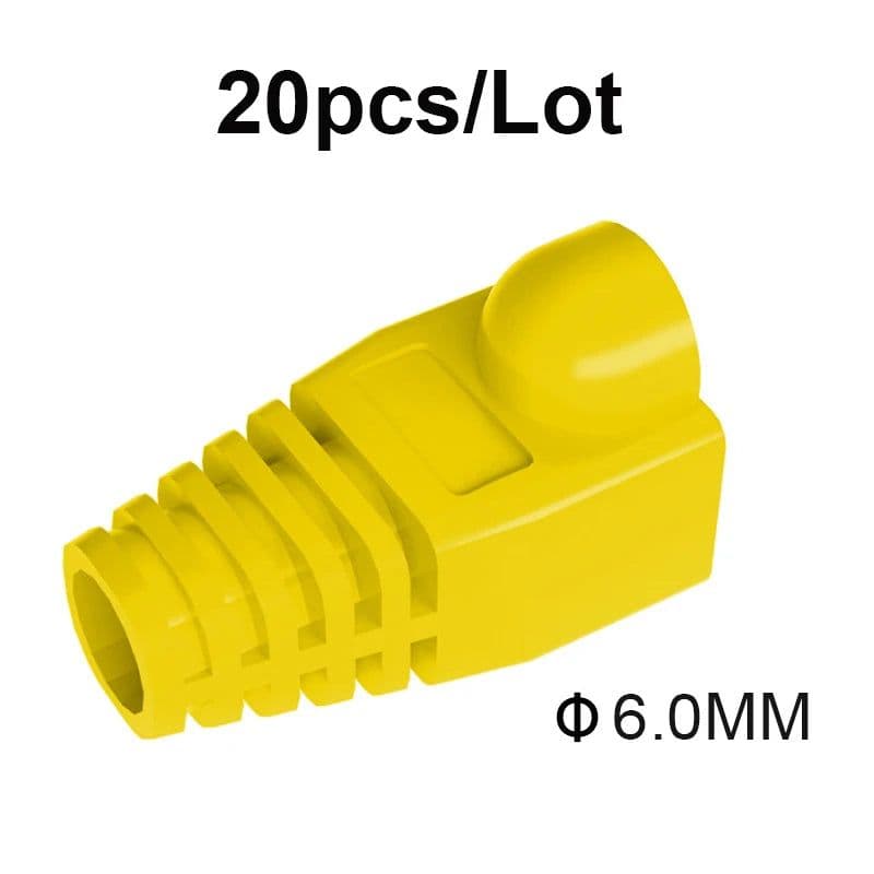 image-RJ-45 CAT6 CAT5e Adapter Cap Ethernet Network Cable Connector Plugs RJ45 Caps Cat 5 CAT6 protective sleeve multicolour