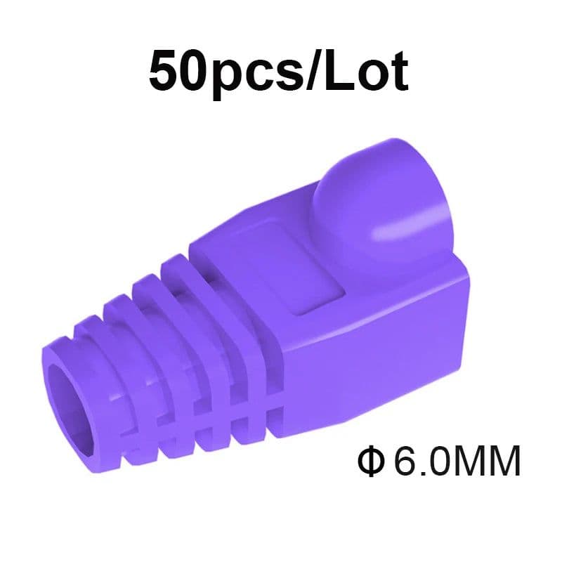image-RJ-45 CAT6 CAT5e Adapter Cap Ethernet Network Cable Connector Plugs RJ45 Caps Cat 5 CAT6 protective sleeve multicolour