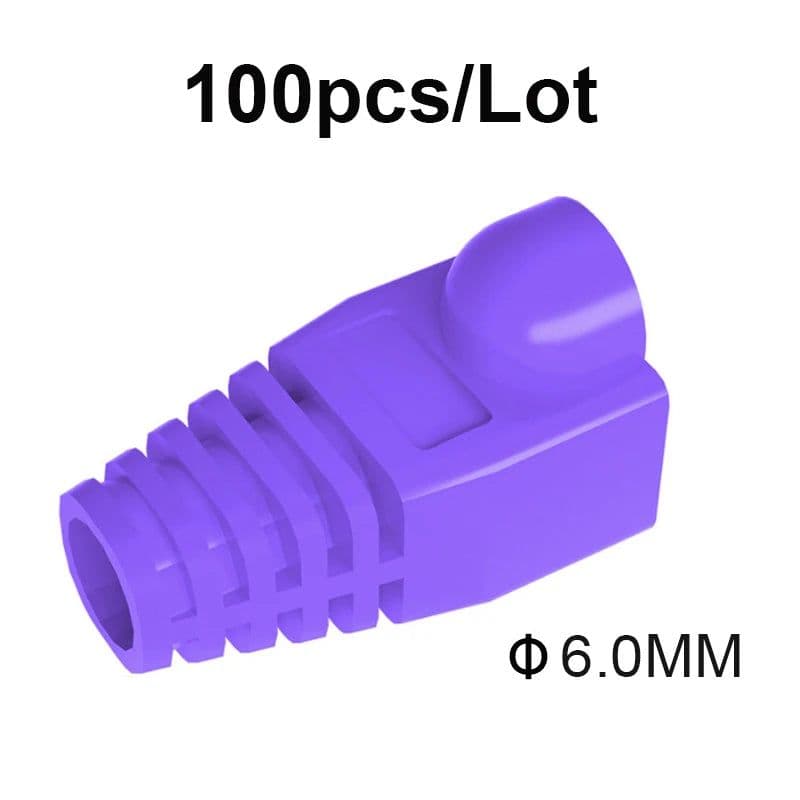 image-RJ-45 CAT6 CAT5e Adapter Cap Ethernet Network Cable Connector Plugs RJ45 Caps Cat 5 CAT6 protective sleeve multicolour