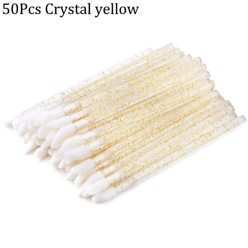 image-50Pcs Disposable Eyelash Brush Lashes Lipstick Micro Brushes Eyelash Extension Supplies Applicator Cleaner Beauty Makeup Tools