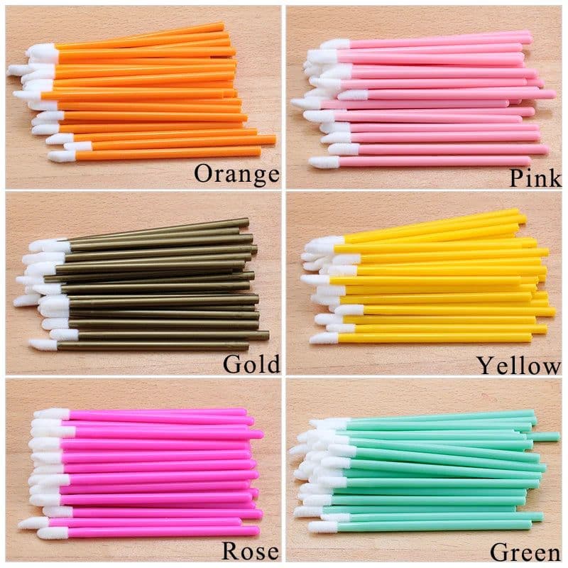 image-50Pcs Disposable Eyelash Brush Lashes Lipstick Micro Brushes Eyelash Extension Supplies Applicator Cleaner Beauty Makeup Tools
