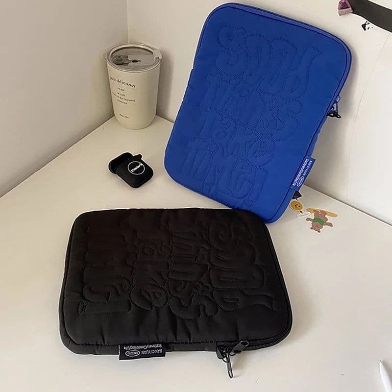 image-Embroidery Pattern Cute Shockproof Laptop Sleeve Case Bag 11 13 14 Inch For Macbook Ipad For Samsung Laptop And Tablet Pouch
