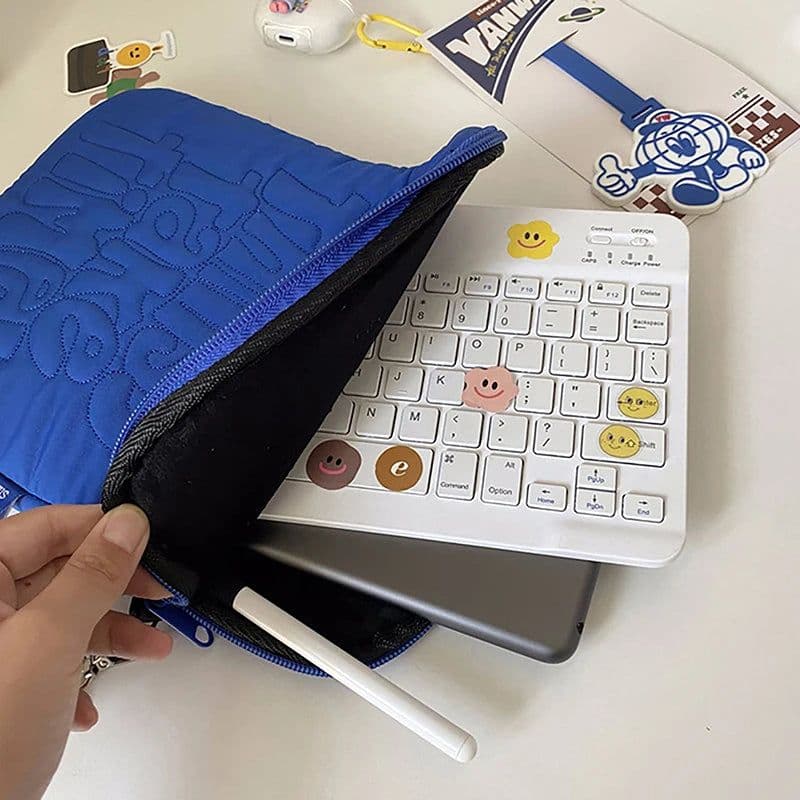 image-Embroidery Pattern Cute Shockproof Laptop Sleeve Case Bag 11 13 14 Inch For Macbook Ipad For Samsung Laptop And Tablet Pouch