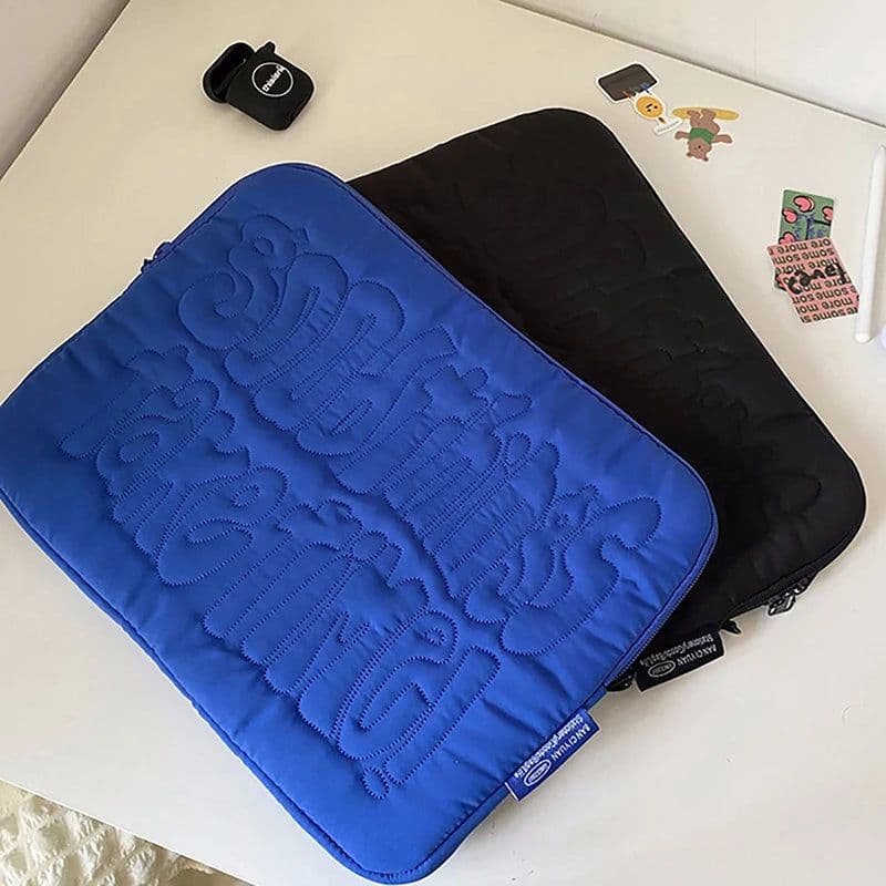 image-Embroidery Pattern Cute Shockproof Laptop Sleeve Case Bag 11 13 14 Inch For Macbook Ipad For Samsung Laptop And Tablet Pouch