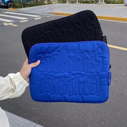 image-Embroidery Pattern Cute Shockproof Laptop Sleeve Case Bag 11 13 14 Inch For Macbook Ipad For Samsung Laptop And Tablet Pouch