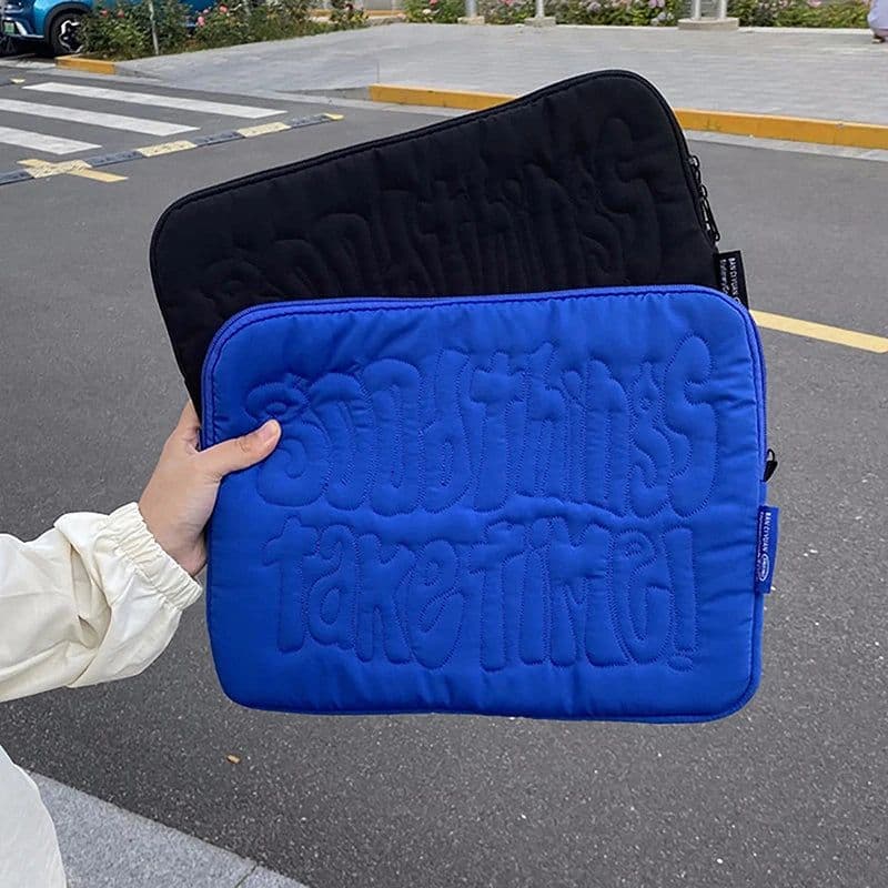 image-Embroidery Pattern Cute Shockproof Laptop Sleeve Case Bag 11 13 14 Inch For Macbook Ipad For Samsung Laptop And Tablet Pouch